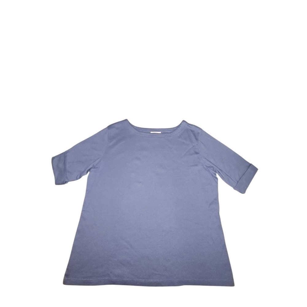 Talbots Women's Blue Cuffed Sleeve T-Shirt Size XL
